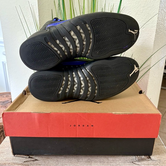 Jordan 12 XII Black Dark Concord Sneakers - Picture 9 of 10